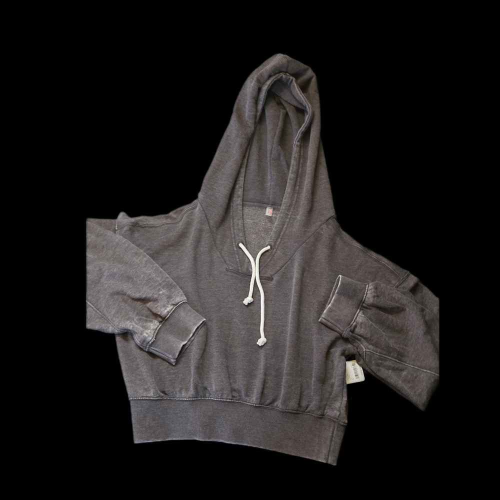 Free People Gray Hooded Sweater